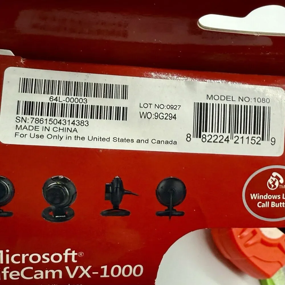 Microsoft LifeCam VX-1000 Webcam With Built-in Microphone New Factory‎ Sealed